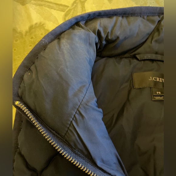 J.Crew Quilted Excursion Down Vest Hi Collar Patch Pocket Re-Imagined Petite PS - Picture 11 of 15